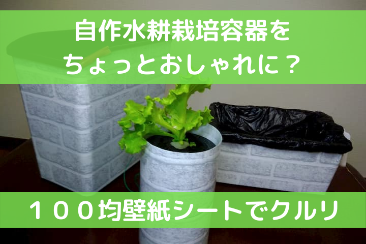 自作水耕栽培容器を１００均壁紙シートでイメチェンして見ました